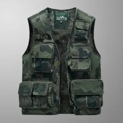 Picture of Multi Pockets Summer Mens US Tactical Hiking Fishing Vest Mens Photographer Waistcoat Mesh Cargo Sleeveless Jacket Tool Vest 6XL Applicable Season:Spring and Summer Applicable Scene
