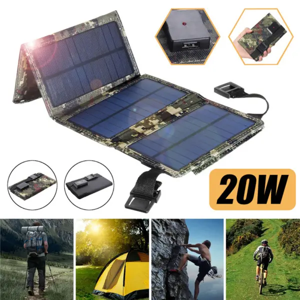 Picture of Portable Solar Panel Charger – Multi-Device Power Bank for Outdoors and Camping