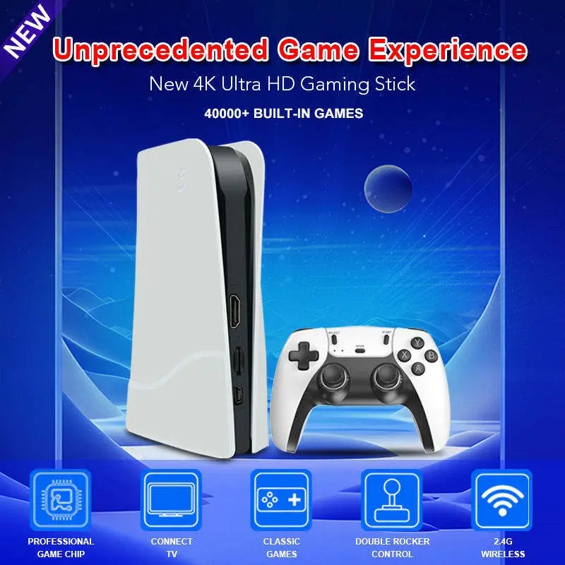 Picture of RS5 4K Game Console 40,000+ Games | 64GB Retro Gaming Stick with Dual Wireless Controllers