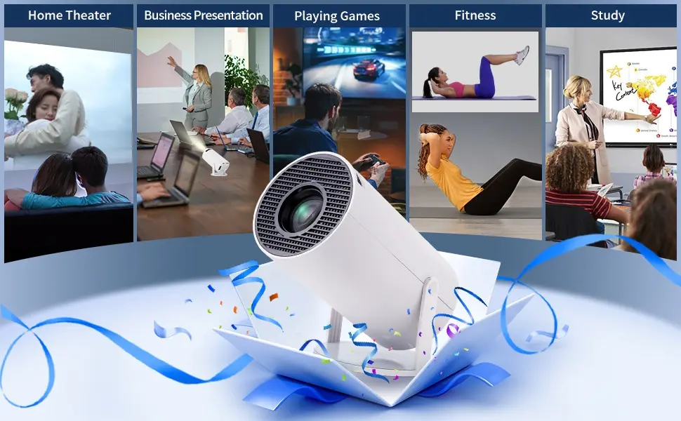 Picture of HY300 Home Theatre WiFi Bluetooth portable Projector Price in Bangleadesh