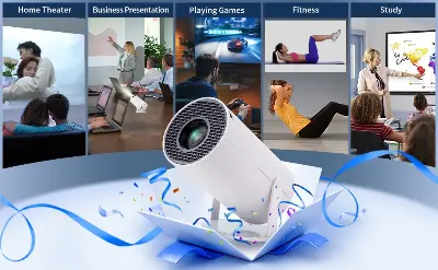 Picture of HY300 Home Theatre WiFi Bluetooth portable Projector Price in Bangleadesh