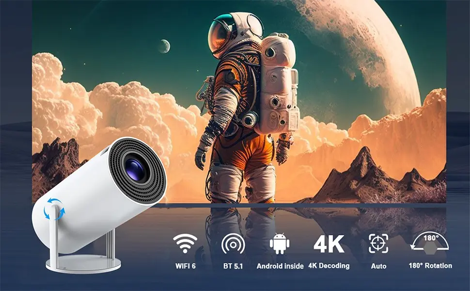 Picture of HY300 Home Theatre WiFi Bluetooth portable Projector Price in Bangleadesh