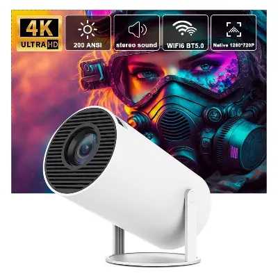 Picture of HY300PRO Android Smart Projector 4K Home Theatre WiFi Bluetooth portable Projector Price in Bangleadesh
