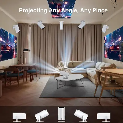 Picture of HY300PRO Android Smart Projector 4K Home Theatre WiFi Bluetooth portable Projector Price in Bangleadesh