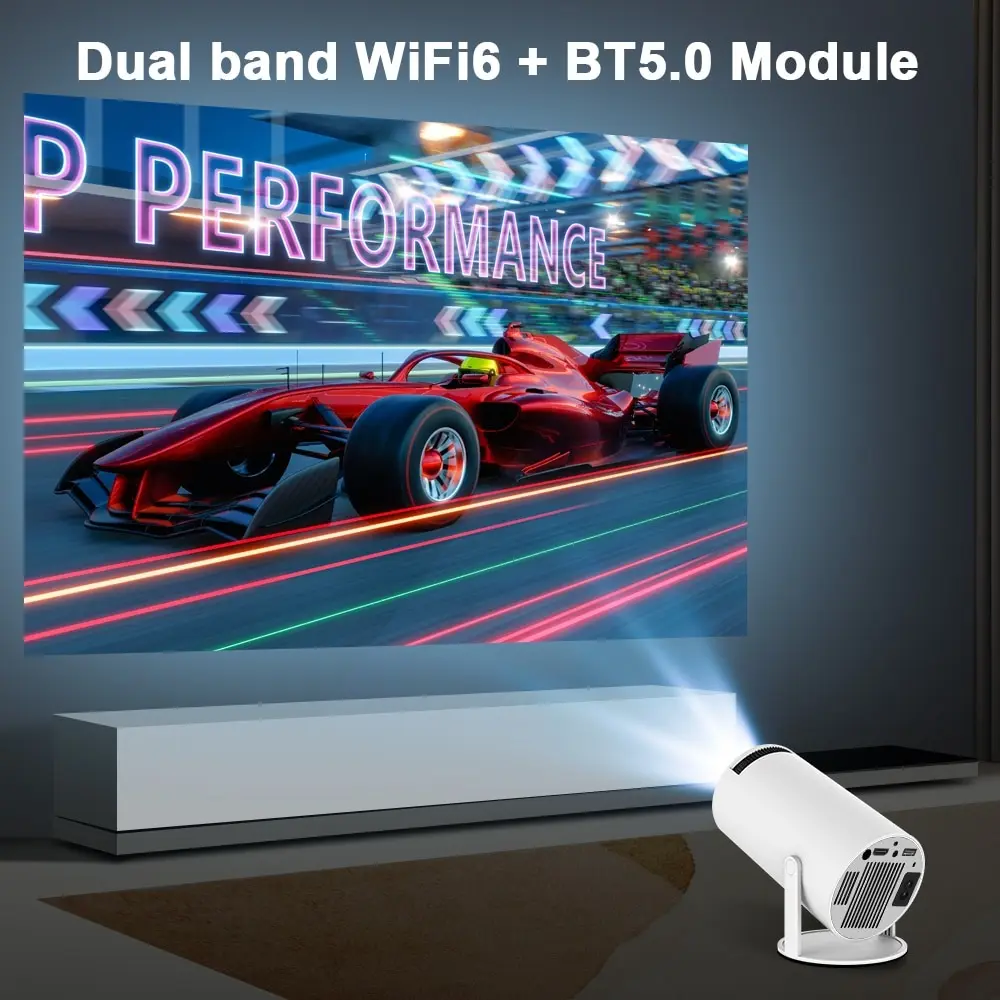 Picture of HY300PRO Android Smart Projector 4K Home Theatre WiFi Bluetooth portable Projector Price in Bangleadesh