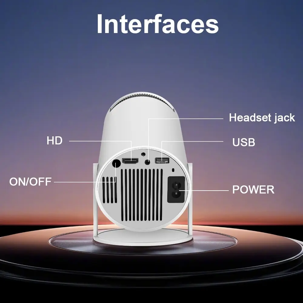 Picture of HY300PRO Android Smart Projector 4K Home Theatre WiFi Bluetooth portable Projector Price in Bangleadesh
