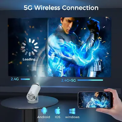 Picture of HY300PRO Android Smart Projector 4K Home Theatre WiFi Bluetooth portable Projector Price in Bangleadesh