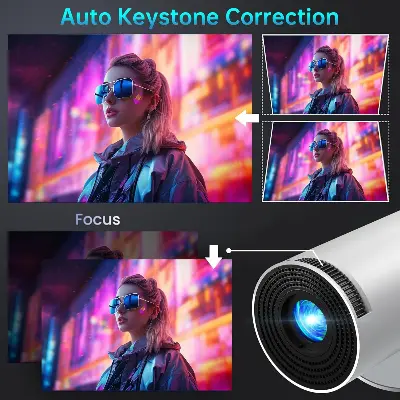 Picture of HY300PRO Android Smart Projector 4K Home Theatre WiFi Bluetooth portable Projector Price in Bangleadesh