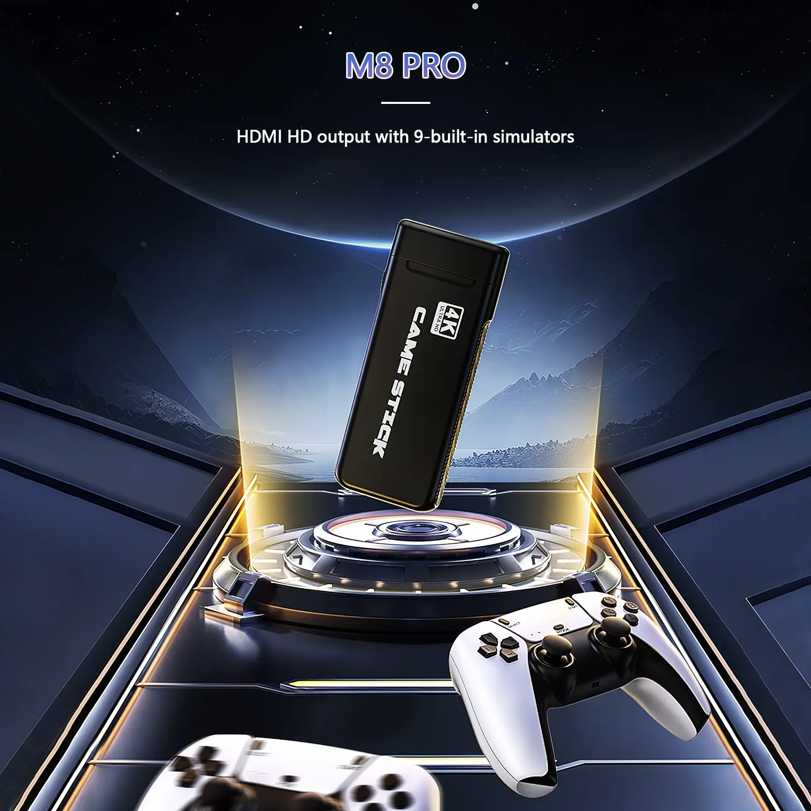 Picture of M8 Pro Game Stick 4K 20000+ Games HDMI HD Video Console 2.4G Wireless Controller For PS1/FC/GB/GBA Arcade Retro TV Game Console