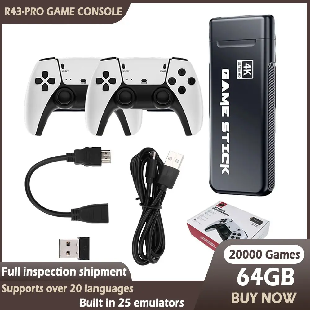 Picture of M8 Pro Game Stick 4K 20000+ Games HDMI HD Video Console 2.4G Wireless Controller For PS1/FC/GB/GBA Arcade Retro TV Game Console