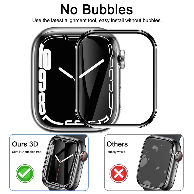Picture of For Apple Watch Screen Protector, Apple Watch Series 8,7,6,5,4,3,2,1 Screen Protector 49mm, 45mm.42mm, 40mm, 41mm Coverage Protector Apple Watch for 40/41/42/44/45/49mm watch