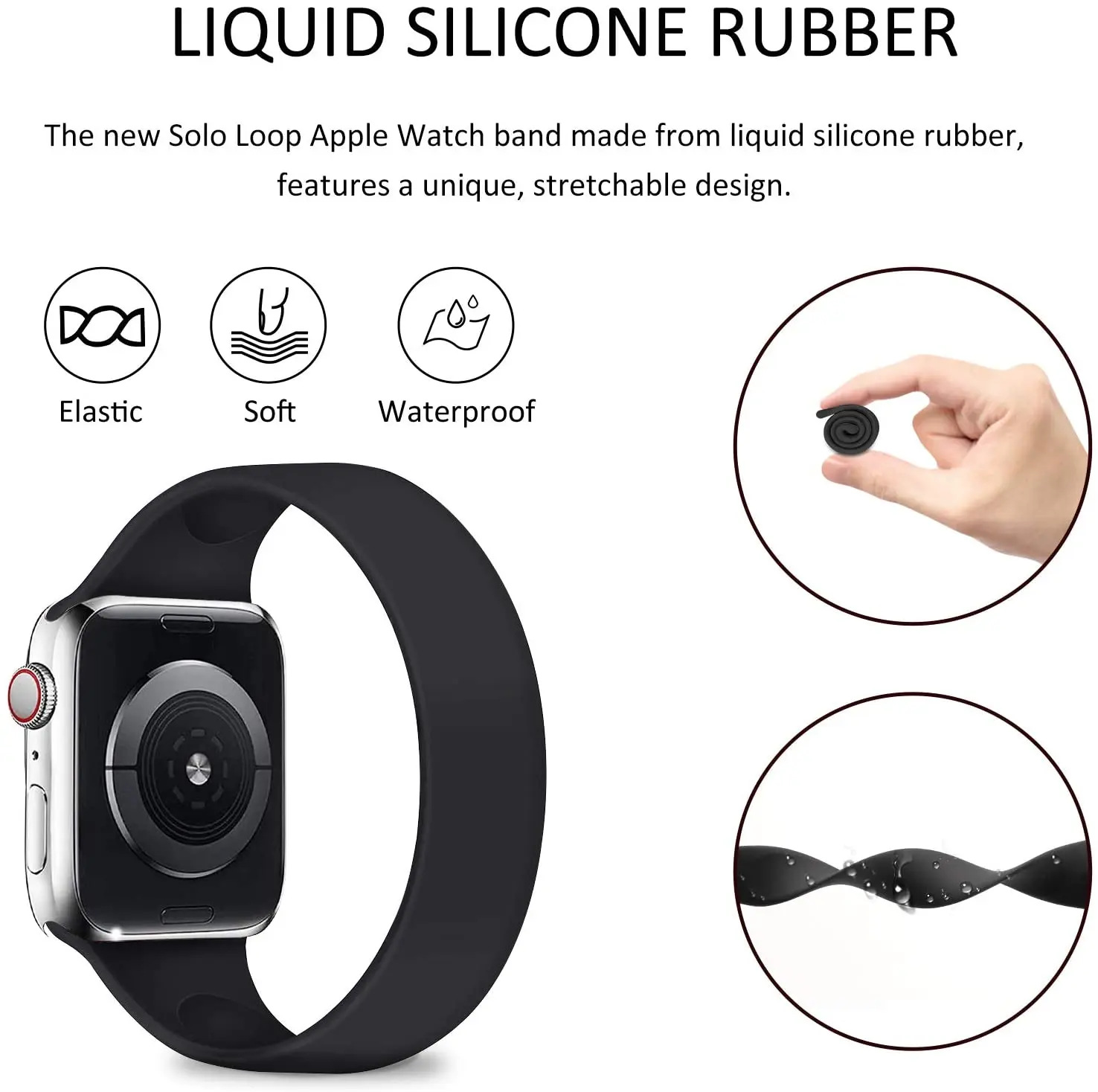 Picture of For Apple Watch Silicone Strap band 49mm 45mm 44mm 42mm Sports Bracelet belt Correa Applicable Watch 7/6/5/4/3/2/1/1/SE Apple Watch Silicon Belt Strap