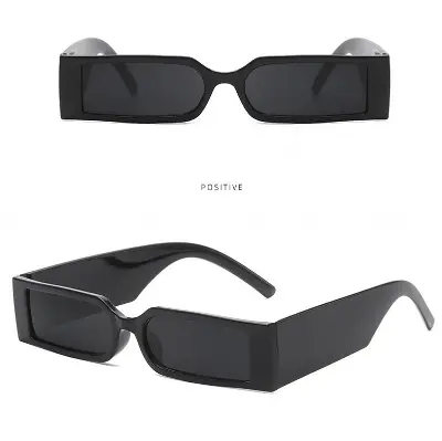 Picture of New Fashion Rectangle Frame Stylish Modern Sunglasses-Small Frame Square Sunglasses -New narrow frame width small box sunglasses , Vintage Colorful Wide Leg Eyeglasses Summer Glasses Luxury for Men Women