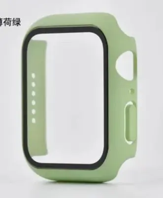 Picture of For Apple watch case 45mm Series 8,7,6,5 Tempered Glass and Case Screen Protector - Clear Soft TPU and Hard PC Glass Coverage Bumper Case (Optional ) for Apple Watch Series 8,7,6 45mm watch case