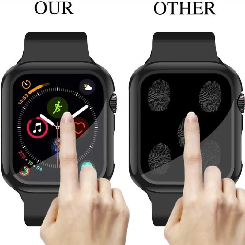 Picture of For Apple watch case 45mm Series 8,7,6,5 Tempered Glass and Case Screen Protector - Clear Soft TPU and Hard PC Glass Coverage Bumper Case (Optional ) for Apple Watch Series 8,7,6 45mm watch case
