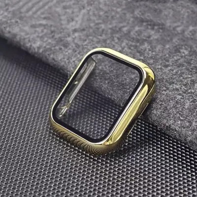 Picture of For Apple watch case 45mm Series 8,7,6,5 Tempered Glass and Case Screen Protector - Clear Soft TPU and Hard PC Glass Coverage Bumper Case (Optional ) for Apple Watch Series 8,7,6 45mm watch case
