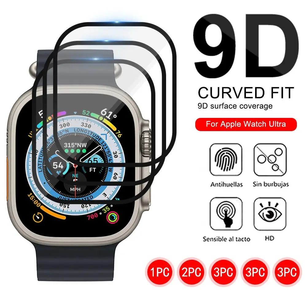 Picture of For Original Apple Watch Ultra Screen Protector 49mm Film Screen Protector For watch ultra Tempered Glass/ Pmma/ Poly (Optional ) for Apple Watch Ultra 49mm Coverage Screen Protector