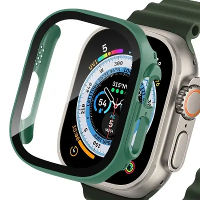 Picture of For Apple Watch Ultra 49mm Case Screen Protector Protective Cover for iWatch Ultra 8 49mm PC Screen Protector Bumper Tempered Glass+Cover for Apple Watch Case Ultra 49mm