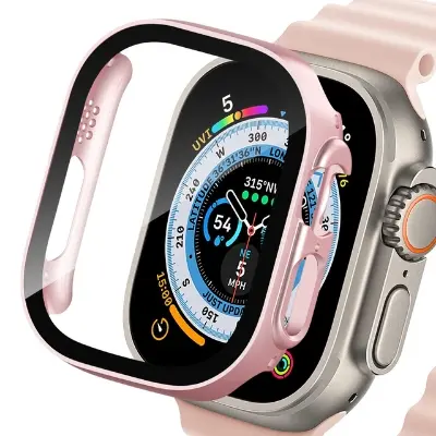 Picture of For Apple Watch Ultra 49mm Case Screen Protector Protective Cover for iWatch Ultra 8 49mm PC Screen Protector Bumper Tempered Glass+Cover for Apple Watch Case Ultra 49mm