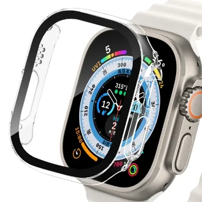 Picture of For Apple Watch Ultra 49mm Case Screen Protector Protective Cover for iWatch Ultra 8 49mm PC Screen Protector Bumper Tempered Glass+Cover for Apple Watch Case Ultra 49mm