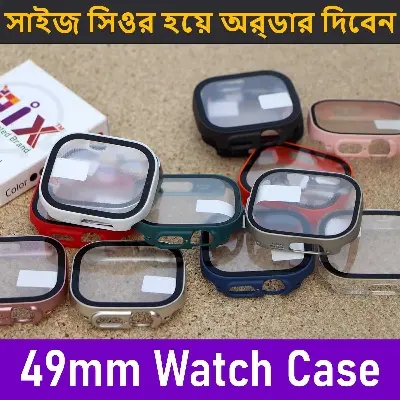 Picture of Pix Apple Watch Ultra 49mm Case Apple Watch Ultra Hard Clear Screen Protector Cover Full Case with Glass Screen Protector IWATCH Series 8 Pro Ultra Watch Case