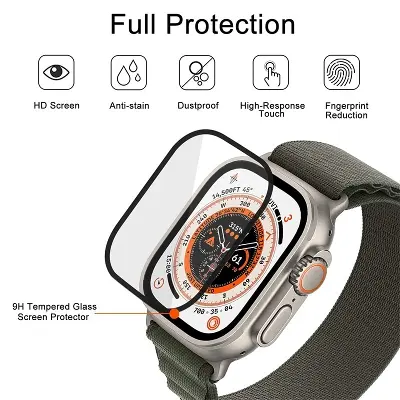 Picture of 49mm Glass Screen Protector Full Protective Film, Apple Watch Ultra 49mm Screen Protector Soft Glass and PMMA Poly Screen Protector for Apple Watch Ultra