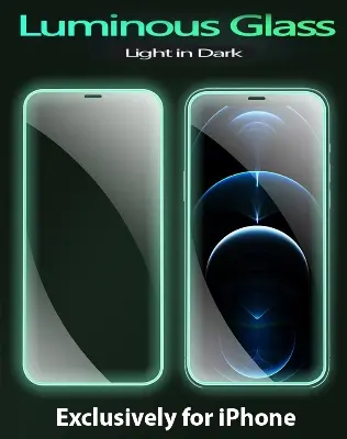 Picture of iPhone Luminous Tempered Glass iPhone Screen Protector for Apple iPhone 14 Pro, 14 Pro Max, 13 Pro Max,13 Pro, 13,13 Mini,12, 12 Pro, 12 Pro Max, 11 Pro Max, 11, XS Max, X,XR, 6,7,8 Plus,6,7,8