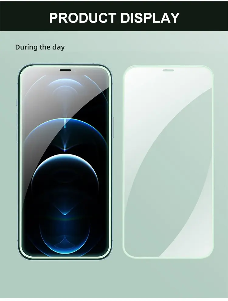 Picture of iPhone Luminous Tempered Glass iPhone Screen Protector for Apple iPhone 14 Pro, 14 Pro Max, 13 Pro Max,13 Pro, 13,13 Mini,12, 12 Pro, 12 Pro Max, 11 Pro Max, 11, XS Max, X,XR, 6,7,8 Plus,6,7,8