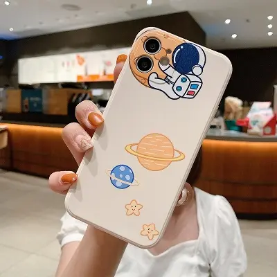 Picture of For Apple Iphone Soft Silicone Case, Iphone Cover Space Astronaut Case For Iphone 14 Pro Max, 14 Pro, 13 Pro Max, 13 Pro, 12 Pro Max, 12 Pro, 11 Pro Max, 11 Pro  Shockproof Airbag Cover - Camera - Phone Back Cover
