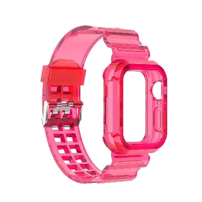 Picture of For Apple Watch Rubber Case and Strap integrated 44/45mm strap for series 4/5/6/7/8  Case Belt  Apple Watch Case and Strap