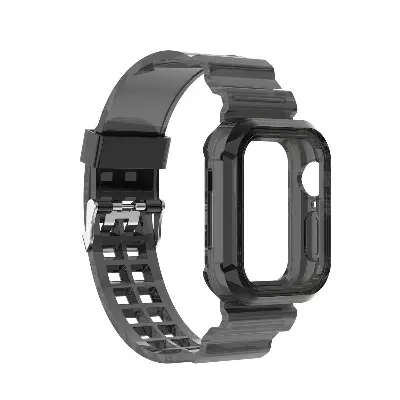 Picture of For Apple Watch Rubber Case and Strap integrated 44/45mm strap for series 4/5/6/7/8  Case Belt  Apple Watch Case and Strap