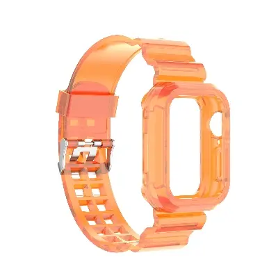 Picture of For Apple Watch Rubber Case and Strap integrated 44/45mm strap for series 4/5/6/7/8  Case Belt  Apple Watch Case and Strap