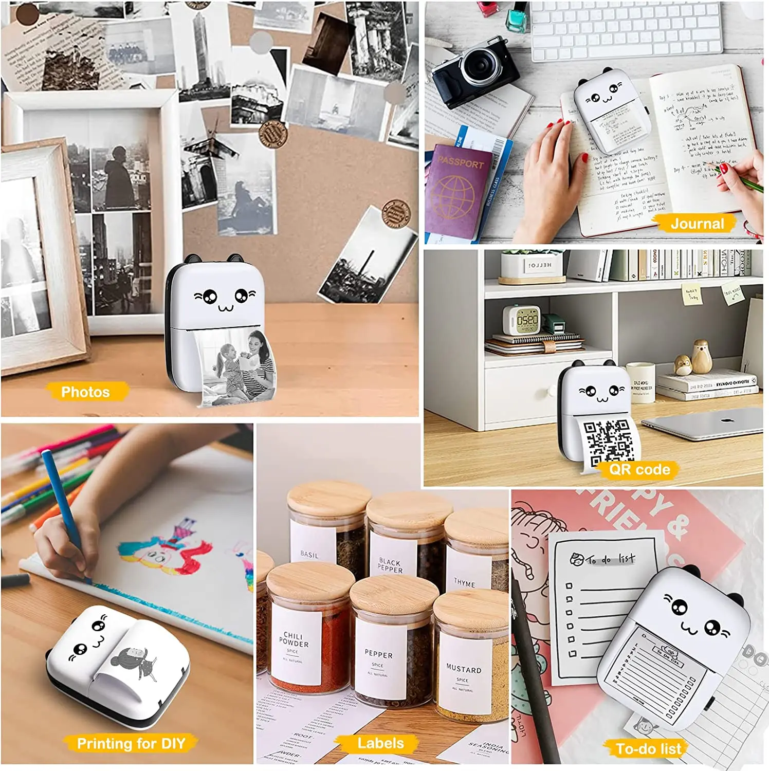 Picture of 57mm*30mm Thermal Printer Paper For Mini Portable Printer - Sticker Paper Roll / Normal color Roll /Thermal Paper/ Semi Transparent Print Paper/Pink Powder Paper etc (Optional)