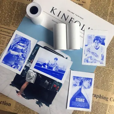 Picture of 57mm*30mm Thermal Printer Paper For Mini Portable Printer - Sticker Paper Roll / Normal color Roll /Thermal Paper/ Semi Transparent Print Paper/Pink Powder Paper etc (Optional)