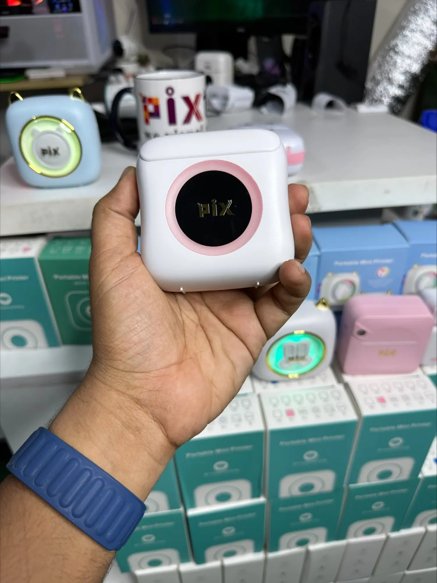 Picture of PIX Mini Printer Machine Wireless Portable Thermal POS Pocket Mobile Printer Short Hand Printer Papering Mini Thermal Bluetooth Pocket