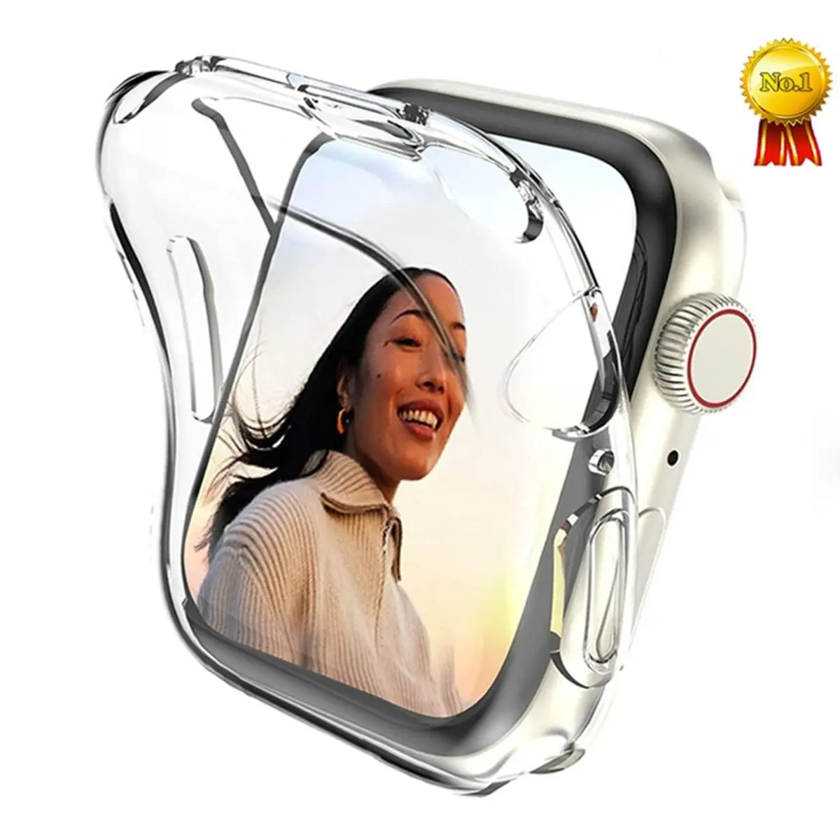 Picture of Apple Watch Soft Case with Screen Protector -40 mm/41mm/42mm/44mm/45 for Watch S1/2/3/4/5/6/7/8 for soft TPU transparent cover