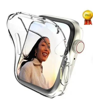 Picture of Apple Watch Soft Case with Screen Protector -40 mm/41mm/42mm/44mm/45 for Watch S1/2/3/4/5/6/7/8 for soft TPU transparent cover