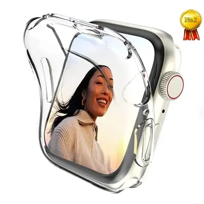 Picture of Apple Watch Soft Case with Screen Protector -40 mm/41mm/42mm/44mm/45 for Watch S1/2/3/4/5/6/7/8 for soft TPU transparent cover