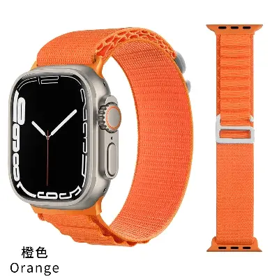 Picture of Apple Watch Strap Belt Nylon Strip Apple Alpine Metal lock Band For 49/45/44/42mm Customize Apple Watch with Stylish nylon belt strap for apple loop