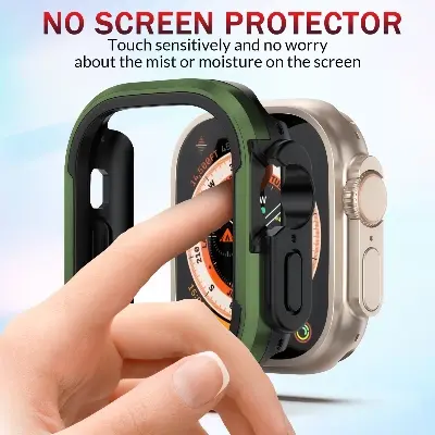 Picture of For Apple Watch Ultra Series 8, 49 mm Dual Layer Aluminum Alloy Soft Tpu Shockproof Watch Protection Bumper Case