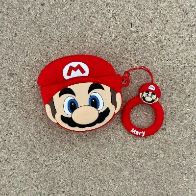 Picture of Airpod Pro Marvel Character Super Man, Spiderman, Venom, Groot, Super mario airpod pro 2 case Wireless Bluetooth Headset Silicon protective artificial cartoon cover case (only cover)
