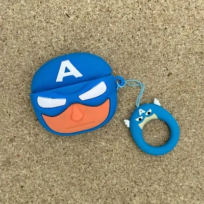 Picture of Airpod Pro Marvel Character Super Man, Spiderman, Venom, Groot, Super mario airpod pro 2 case Wireless Bluetooth Headset Silicon protective artificial cartoon cover case (only cover)