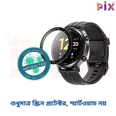 Picture of Pix Realme Watch And Realme Watch S Smart Watch Screen Protector Antibacterial and Bubble Free PMMA Plastic Full Coverage Screen Protector Premium Quality Soft Film Full Coverage Screen Protector For Realme Watch / Watch S Smart Watch