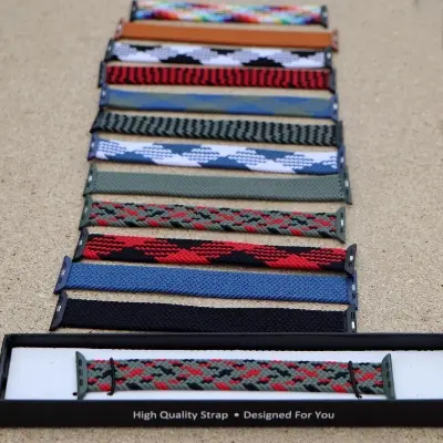 Picture of Pix Apple Watch New Color Braid Solo Loop Nylon Elastic Strap for 42/44/45/49mm-Official Colorful Braided Nylon Elastic Solo Loop Replacement Band For Apple Watch