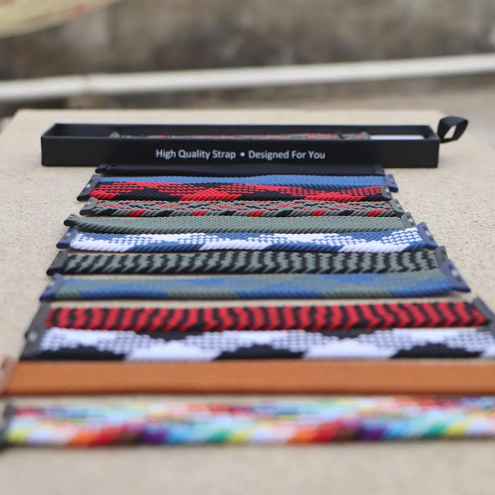 Picture of Pix Apple Watch New Color Braid Solo Loop Nylon Elastic Strap for 42/44/45/49mm-Official Colorful Braided Nylon Elastic Solo Loop Replacement Band For Apple Watch