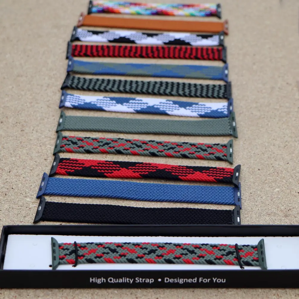 Picture of Pix Apple Watch New Color Braid Solo Loop Nylon Elastic Strap for 42/44/45/49mm-Official Colorful Braided Nylon Elastic Solo Loop Replacement Band For Apple Watch