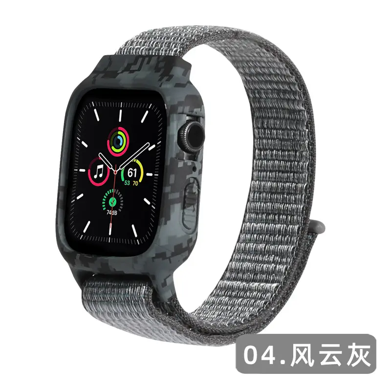 Picture of Pix Apple Watch Nylon Strap + Case for 38/40 mm-2 In 1 Case + Nylon Strap For Apple Watch-Ring Bracelet Replacement Strap With Designer Case for 38/40 Apple Watch