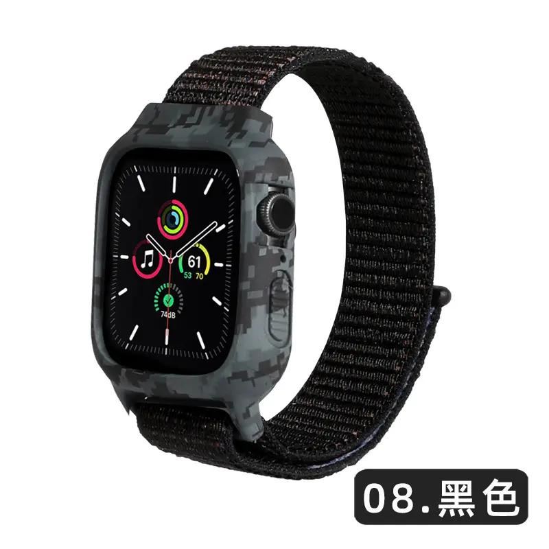 Picture of Pix Apple Watch Nylon Strap + Case for 38/40 mm-2 In 1 Case + Nylon Strap For Apple Watch-Ring Bracelet Replacement Strap With Designer Case for 38/40 Apple Watch