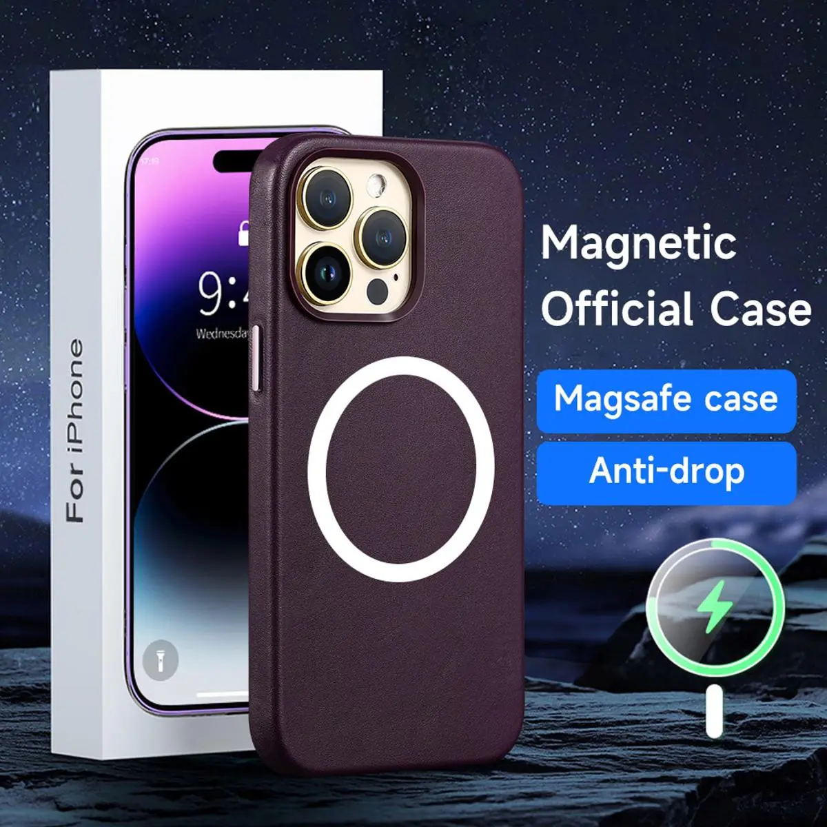 Picture of For Apple iPhone Magsafe Soft Silicon Case For 14 Pro Max, 14 Pro, 13 Pro Max, 13 Pro-Magnetic Wireless Charging Case Soft Liquid Silicon  Shockproof Protect Back Cover, Colorful Soft Liquid Silicon Magsafe Case for Apple iPhone