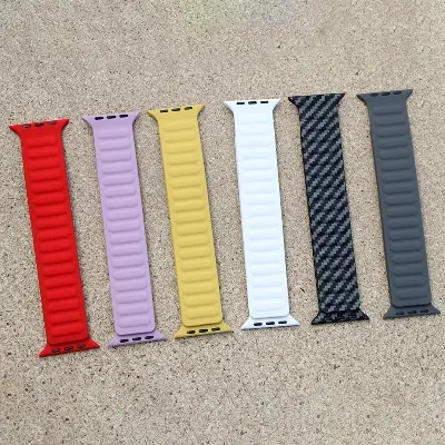 Picture of Pix Apple Watch Magnetic Silicon Strap Belt - Adjustable Magnetic Silicon Loop Silicon Strap for Apple Watch 42/44/45/49mm